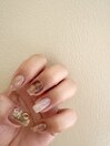 brown nuance×mirror nail