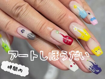 ゆびノさき イケブクロ(ゆびノさき+ikebukuro)の写真/手書きアートできます！パーツもアートもできる贅沢なネイルで指先を彩る☆60分7950円90分9900円