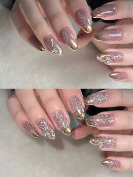 ナツネイル(natsu'nail)/フラッシュ×ミラーグラデ