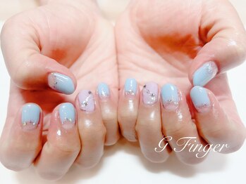 ジーフィンガー 大井町店(G Finger)/シアーブルーの爽やかネイル