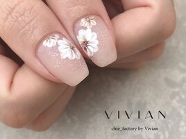 上品フラワー　春ネイル