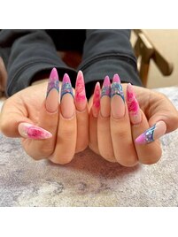 スカルプ　フレンチネイル