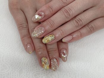 ディーネイル 四条烏丸(D-nail)/【山田】キラキラピンク×大理石