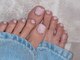 サンミーゴネイル 神戸店(Sunmego Nail)の写真/流行りのレースネイルとミニリボンパーツで彩る、うるツヤピンクのフットネイル♪