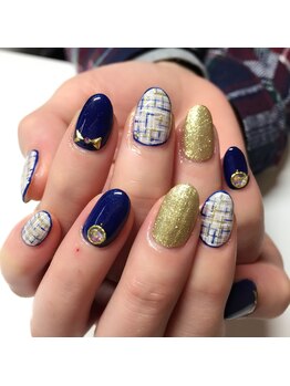 フルール(Fleur)/ツイード×ネイビー