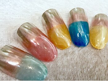 ビービーネイル(BB)/ミラーネイルのグラデーション