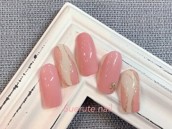 スエルテ ネイルサロン 北千住店/大人可愛いピンクネイル ¥7000