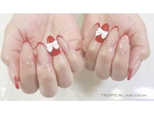 トロピカル(TROPICAL)/リボンネイル×フレンチネイル