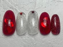 レイネイル 岐阜茜部店(RAY NAIL)/バレンタインハートネイル
