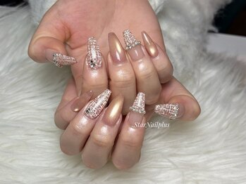 スターネイルプラス 福岡天神西通り店(Star Nail plus)/マグネット×ツイードネイル