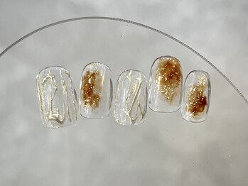 クレモアネイル 浦和店(CLEMORE NAIL)/クリア×ブラウンニュアンス