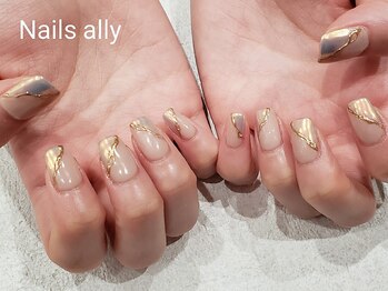 ネイルズアリー 立川店(Nails ally)/ドリームパウダー×シアーカラー