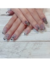 ネイルアンドまつ毛エクステ ルーナ イオン多摩平の森店/手書きリボン♪