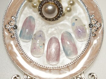 アムルーズ(Amoureuse)/押し花タイダイネイル♪