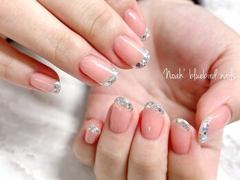 ノアブルーバードネイルズ(Noah' bluebird .nails)/キラキラ！！ガラスフレンチ