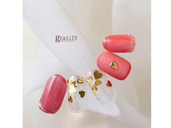 キラキラハートネイル