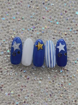 ユメ(YUME)/定額4,750 ベイスターズ風ネイル