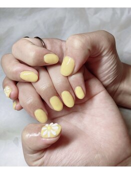ラグネル(Luxnal)/イエローぷっくりフラワーネイル