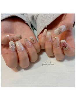ハヌル(haneul.)/アンティークキラキラネイル