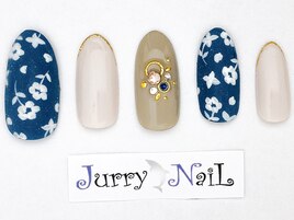 手書きフラワーネイル