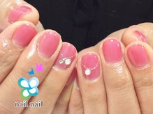 ネイルネイル 南森町店(nailnail)/大人かわいいチェリーピンク♪