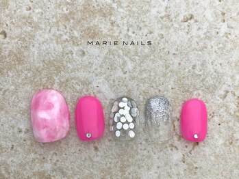 マリー ネイルズ いわきラトブ店(MARIE NAILS)/定額6,600円税込 マーブル 1225b