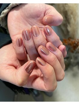 ユージューネイルルーム(UJU nail room)/くすみピンクミラー