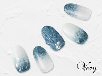 ヴェリー 六本木ヒルズ店(Very)/グレーブルーのマーメイドネイル