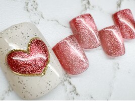 フット ハートマグネットネイル