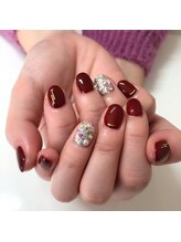 フルール(Fleur)/ボルドー×埋め尽くし