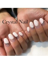 クリスタルネイル ボンベルタ橘店(CRYSTAL NAIL)/フレンチ×ストーン