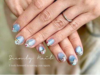 シームリーネイル(Seemly Nail)の写真/【7・8月★夏限定アートnail】クリアリング/シェル/大理石/オーロラetc...繊細なタッチで大人可愛い指先に!