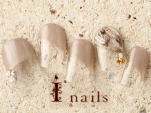 アイネイルズ 町田店(I nails)/マーブルななめフレンチ　8480円