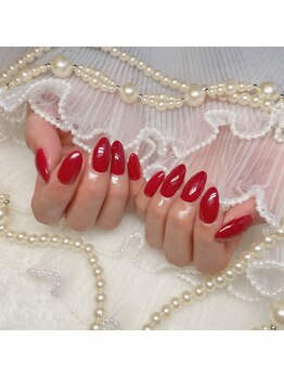 アイカ(Aika)/妖艶真紅ワンカラーネイル
