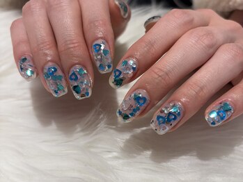 シェルネイル(SHELL NAIL)/ハートホロ/青/staff:ohtsuka