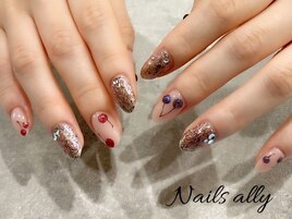 チェリーネイル×さくらんぼ×春