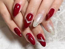 ボルドー×シルバーラメ