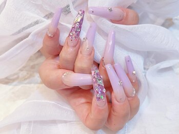 デコール 心斎橋(DECOR)/ロングスクエアビジューネイル