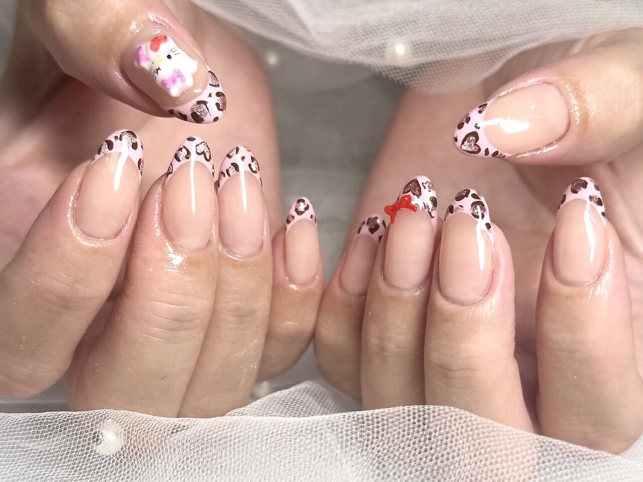 08))マグネットネイル フレンチガーリー バタフライ ぷっくりネイル