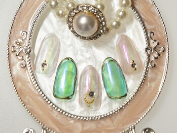 アムルーズ(Amoureuse)/夏のミラーネイル♪