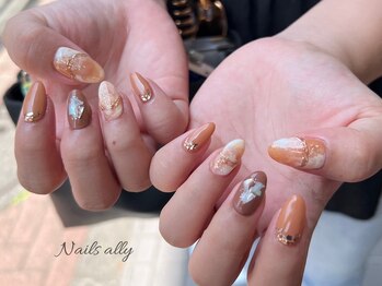 ネイルズアリー 立川店(Nails ally)/ニュアンス×ステンドグラス×海