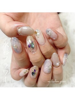 ピノ(PINO)/水彩フラワーネイル