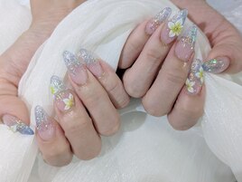 【スカルプ】3Dフラワー夏ネイル