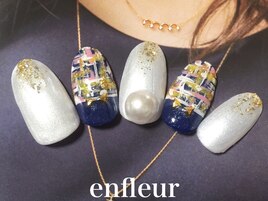 手描きツイード＆ラメ＆パール☆