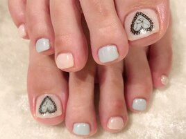 【フット】ハート×ターコイズ