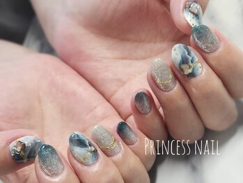 プリンセスネイル(Princess nail)/ブルー天然石ネイル11200