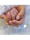 インクアートみたいな桜ネイル