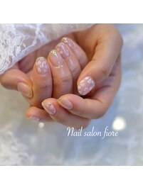 インクアートみたいな桜ネイル