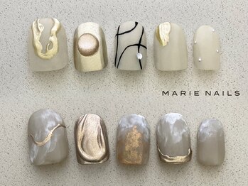 マリーネイルズ 近鉄あべのハルカス店(MARIE NAILS)の写真/★人気No.1オフ込みトレンドデザイン¥8800。アフターケアも◎！HAND・FOOT同時可♪１級資格認定講師も在籍