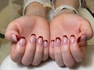 赤フレンチネイル